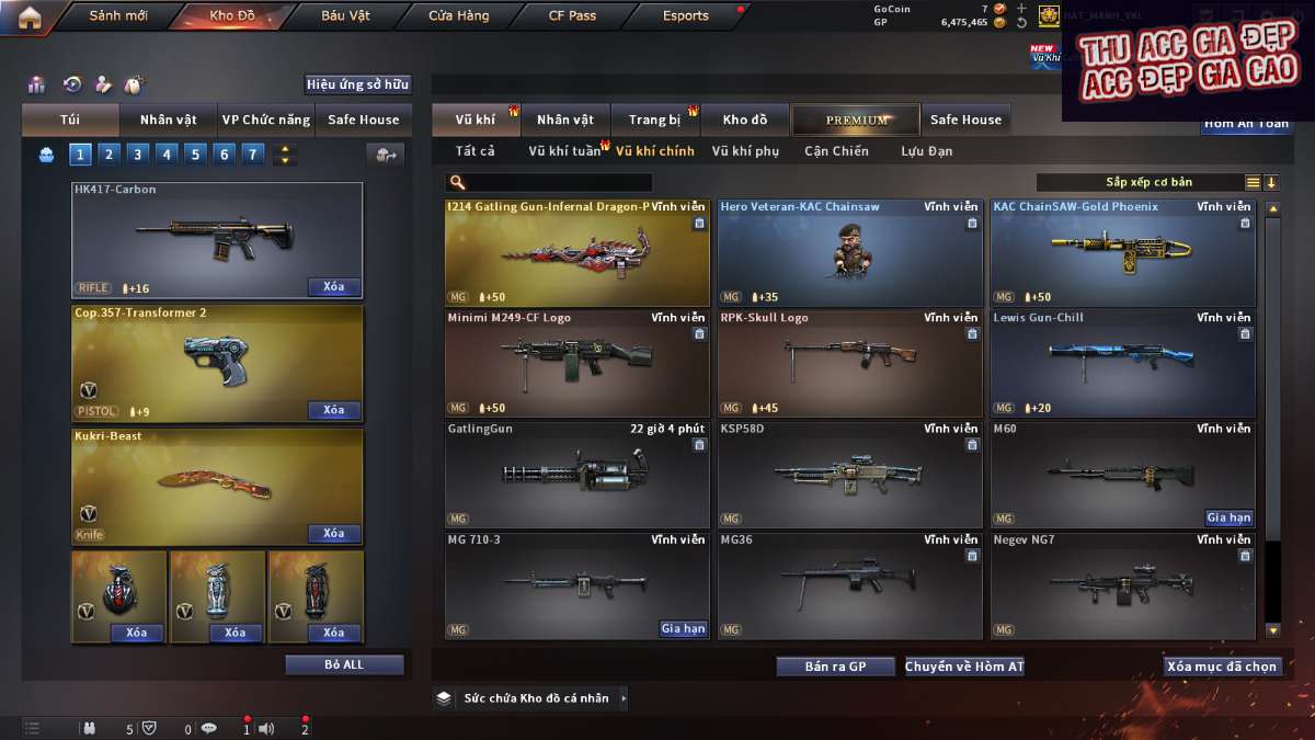 shop acc cf uy tin gia re